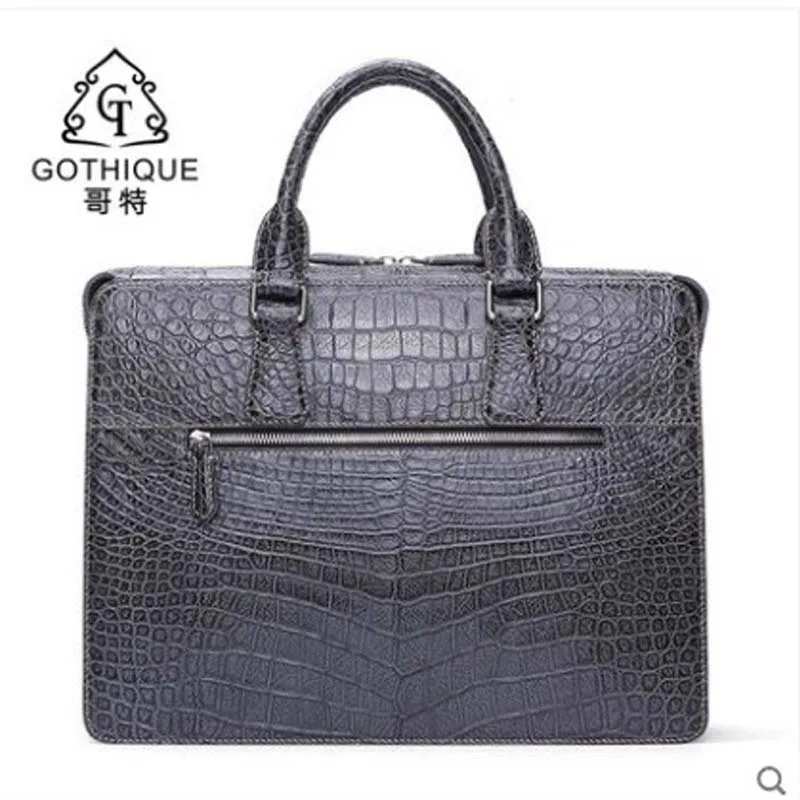 gete New imported alligator belly crocodile skin man bag handbag leather crocodile skin business bag briefcase