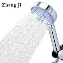 High Quality Five Fuction Silica Gel Holes Shower Head Water Saving With Chrome Shower head Rainfall Round Handheld Shower ZJ006