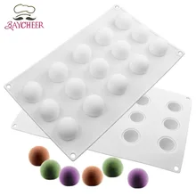 BAYCHEER Small Ball Shape Cake Silicone 3D Mold For Truffle Molds Candy Cupcakes Muffins Chocolate Baby Food Mould