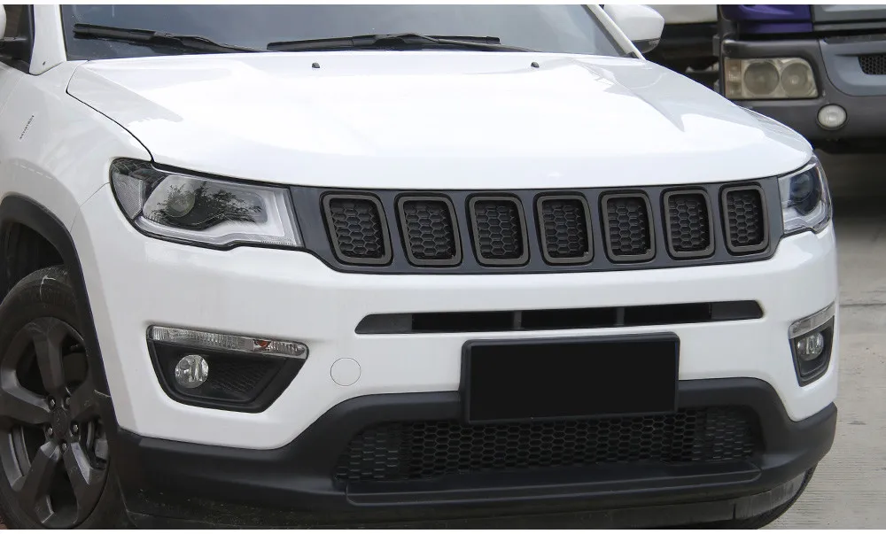 Sansour Racing Grills для Jeep Compass автомобиль передняя решетка крышка Украшение для Jeep Compass автомобильные аксессуары Стайлинг