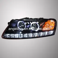 2005-2008 год для оригинального автомобиля с галогенные версия светодиодный головной свет для Audi A6L LED Фонарь налобный с LED Angel eyesld