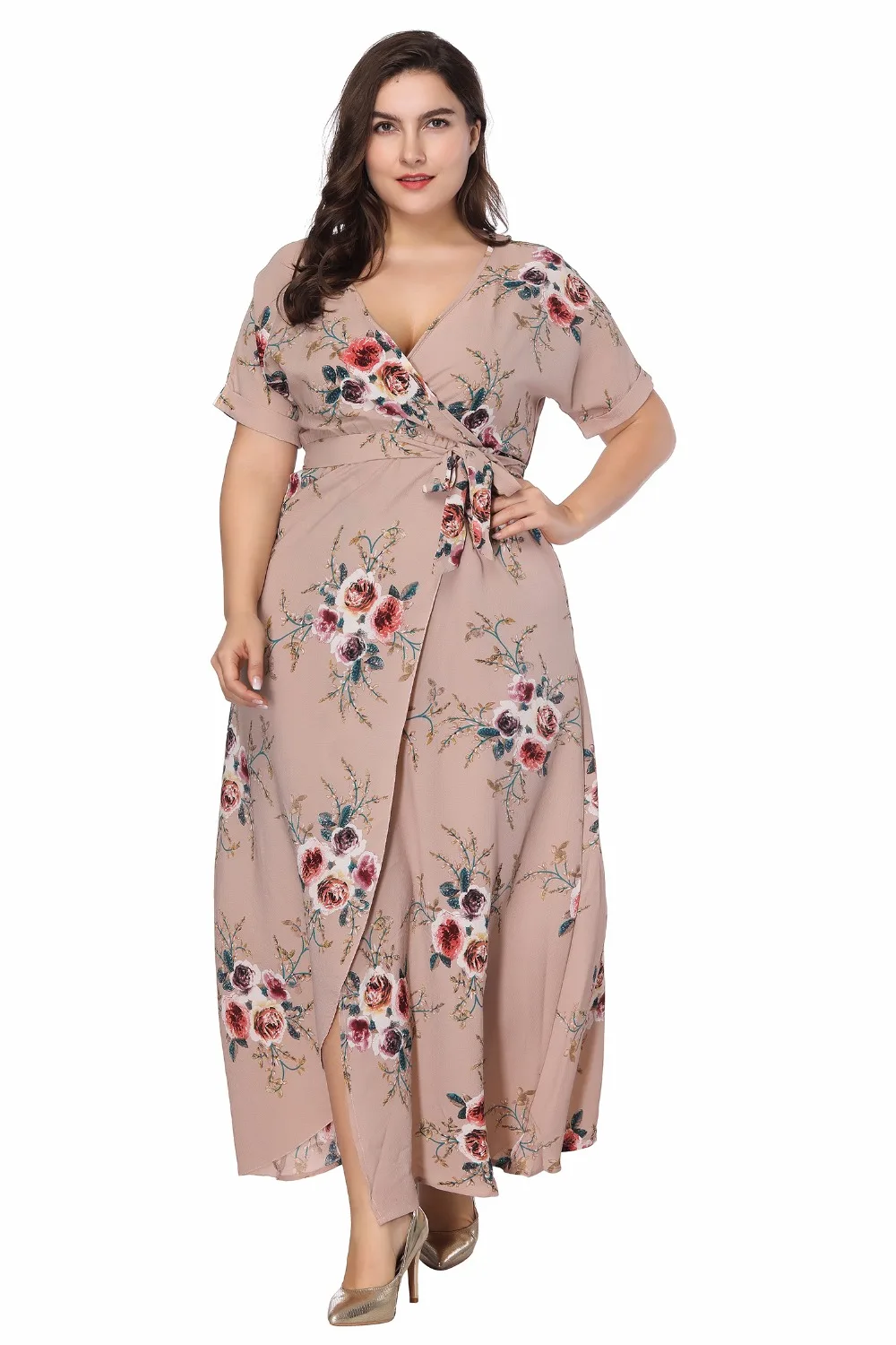 7XL Большие размеры Макси Элегантный Boho принт плюс размер платье женская летняя
