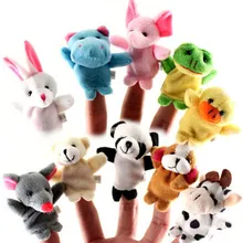 10 pçs/lote cartoon animal dedo fantoches brinquedos de pelúcia em dedos biológicos crianças boneca do bebê brinquedos de mão educativos