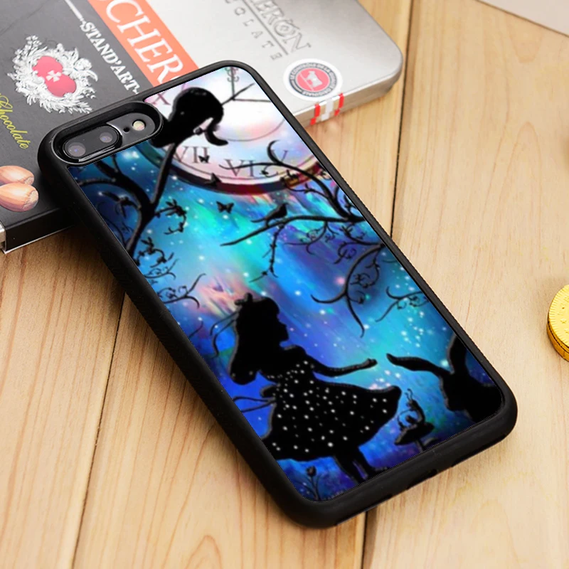 

LvheCn Alice in wonderland rabbit pretty girly Phone Case Cover For iPhone 4 5 5s SE 6 6s 7 8 10 X Samsung S6 S7 edge S8 S9 plus
