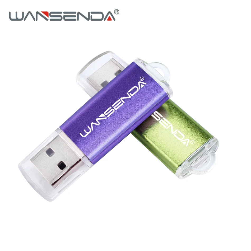 WANSENDA металлический USB флеш накопитель 128 ГБ мини 8 16 32 64 реальная емкость флешка 256