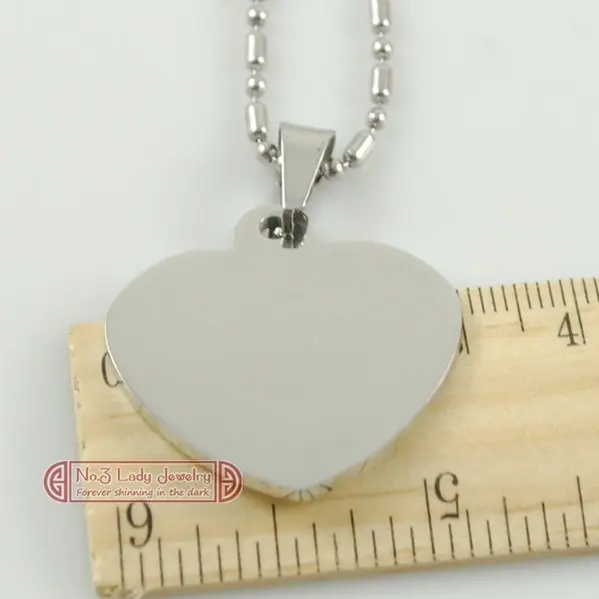Gokadima Mens Stainless Steel Heart Shaped Dog Tag Necklace Pendant