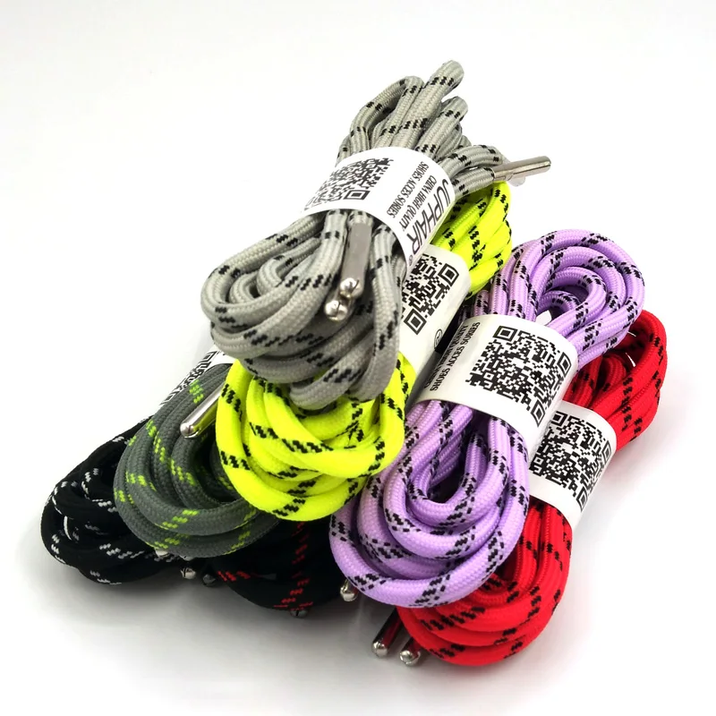 1 Pair Outdoor Sport Casual Multicolor Bumps Round Shoelace Hiking Slip Rope Shoes Laces Sneaker Shoelaces Metal Head Shoelaces