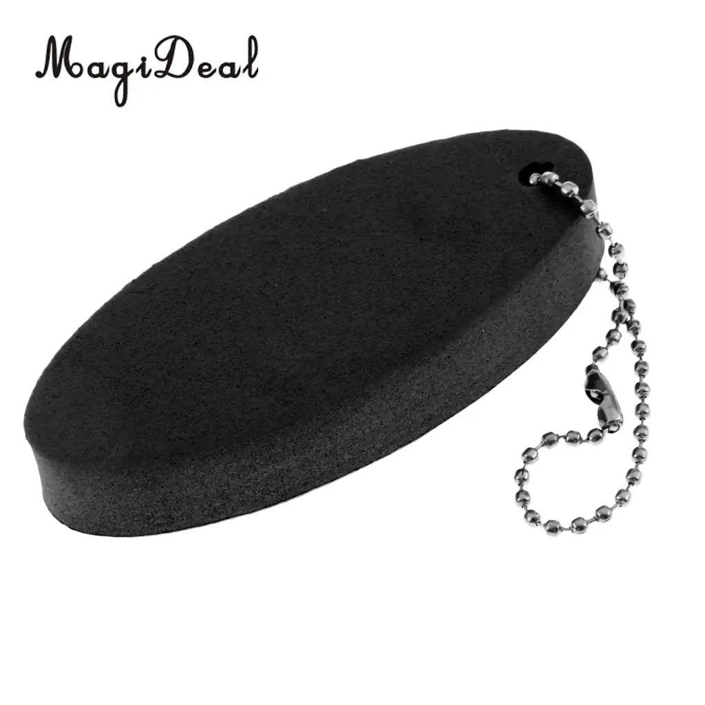 MagiDeal Oval Shaped EVA Foam Floating Key Ring Beads Boat Keychain for Canoe Kayak Rafting Canoeing Sailing Acce Black/Yellow