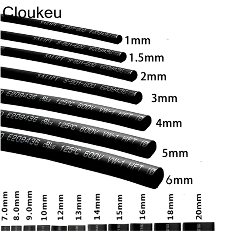 5 метров изоляции термоусаживаемой трубки Черный Диаметр 1 мм 1,5 2 2,5 3 3,5 4 5 на возраст 6, 8, 10, 12 лет 15 16 мм кабель изоляционная труба