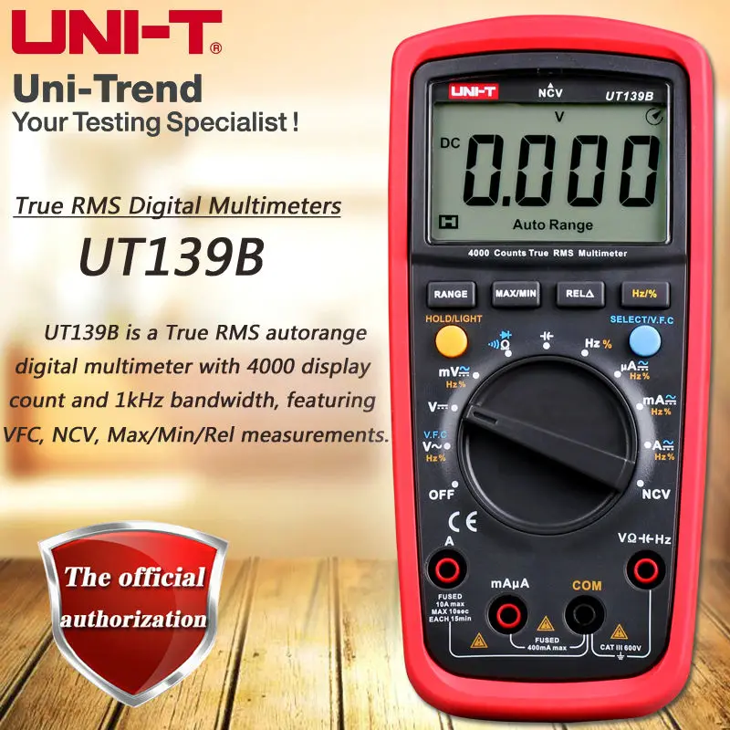 UNI T UT139B True RMS цифровой мультиметр/переменная частота переменного тока VFD