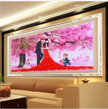 

Ribbon embroidery new arrival fashion paintings wedding romantic 3d edge of the three-dimensional cross-stitch