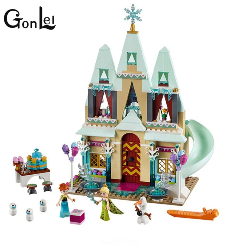GonLeI SY373 Cinderella's Yilundaier Castle Anna Elsa Building Blocks Educational Brick Toys For Girls baby-building-bricks
