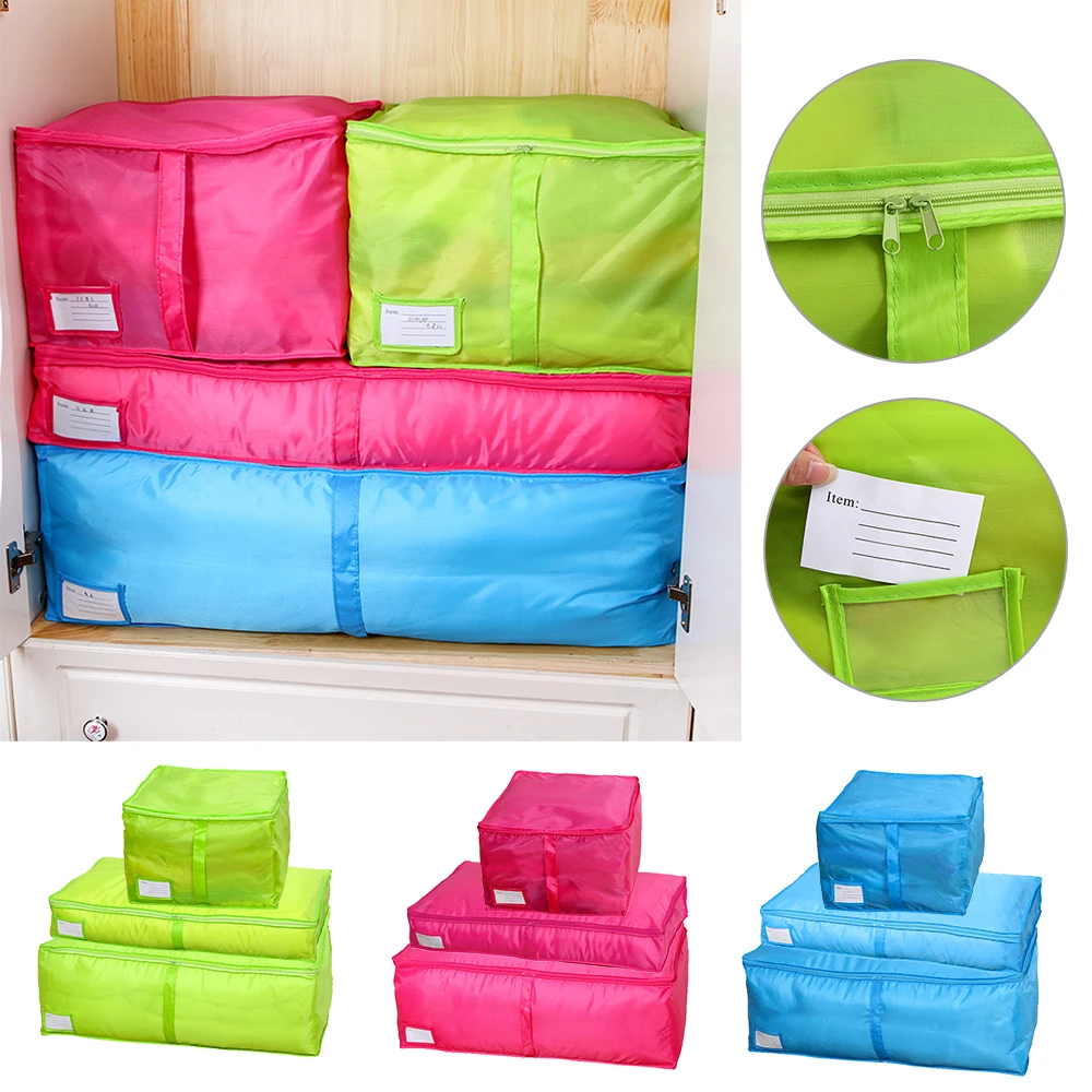 

3 Size Oxford Quilts Sorting Organizer With Zipper Underwear Clothes Organizer Sweater Blanket Storage Bag Clothing Storage Bag
