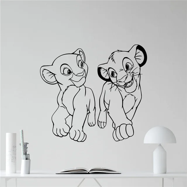 Lion King Autocollant Mural Stickers Roi Lion Decalque De Dessins Animes Vinyle Autocollant Simba Nursery Sticker Mural Enfants Chambre De Bebe Mur Art Mural Enfants Murale Decorations Murales Accessoires Et Decorations Zwembaddebeemd Nl