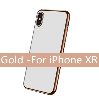 Мягкий прозрачный чехол из ТПУ для iPhone XR/XS Max, роскошный Ультратонкий противоударный прозрачный чехол, хорошее качество, Лучшая цена, A20 - Цвет: Золотистый