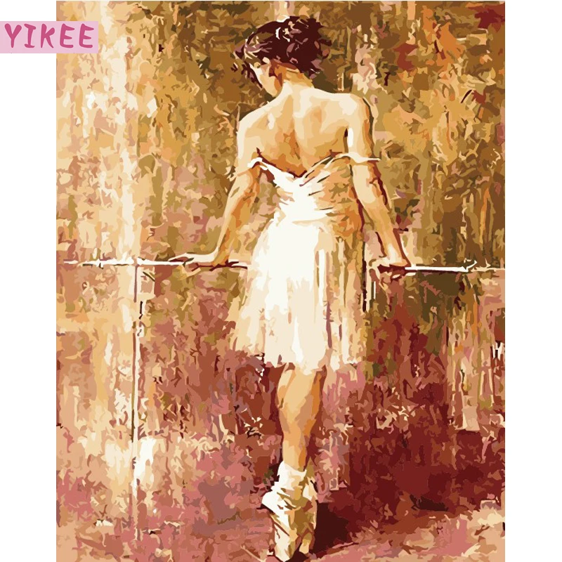 

coloring by numbers,Ballet dancer's back,painting by numbers for home decoration