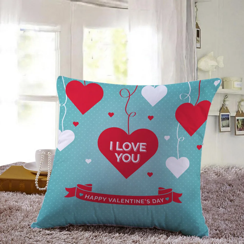 Buy ISHOWTIENDA 1PCS Hot Happy Valentines Pillow Cases