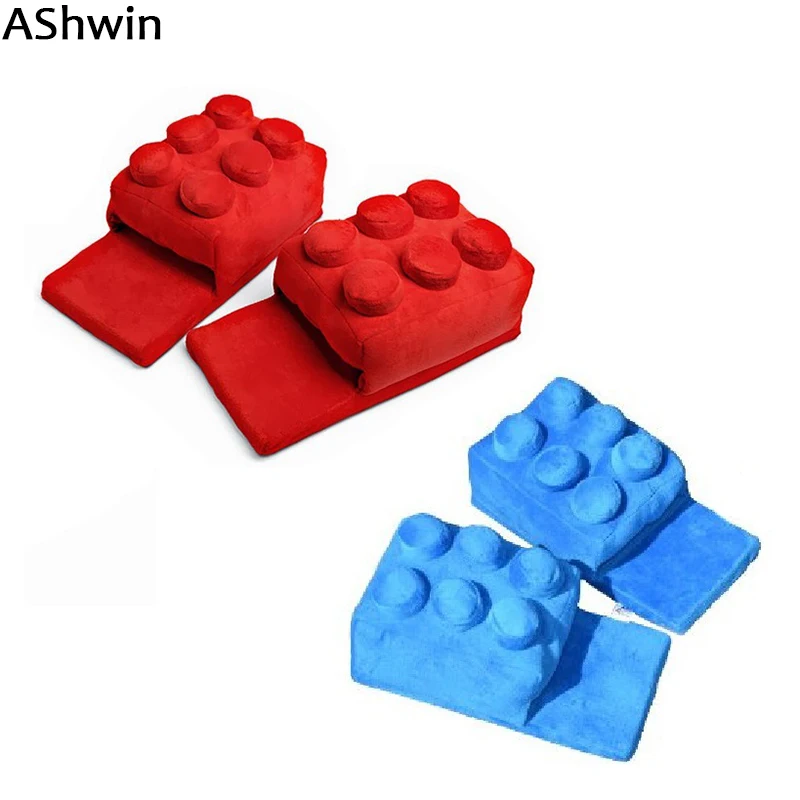 

AShwin winter fall slippers warm cotton slipper indoor plush thermal shoes indoor cork building brick slippers slides men women