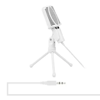 

Professional Stereo Microphone Condenser Sound Podcast Studio 3.5mm 360 Rotation Mic Tripod Stand For Skype PC Notebook Broadcas