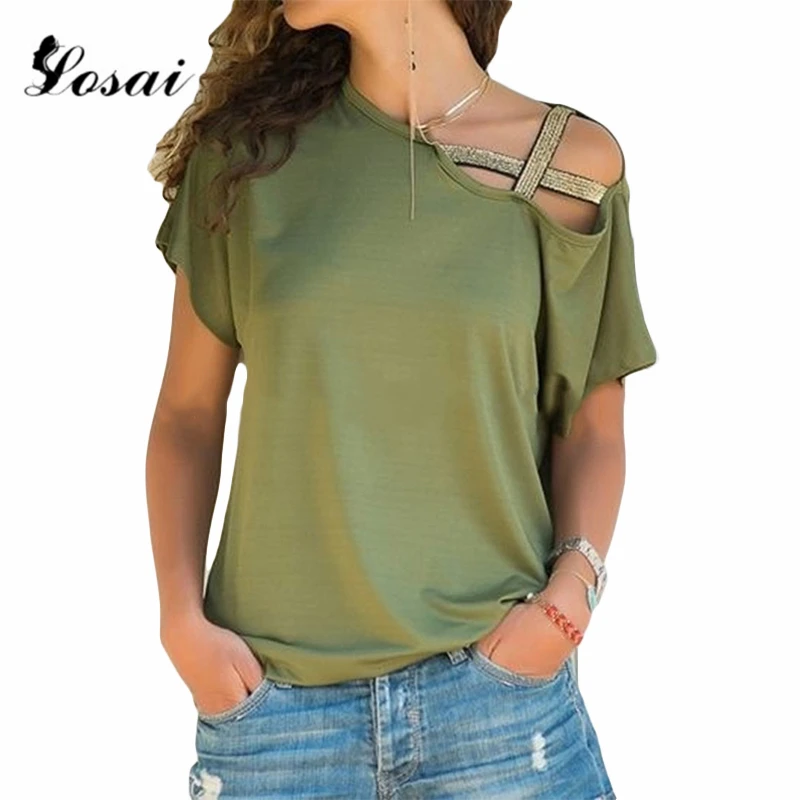 

Plus Size 5XL 2019 Sexy Off Shoulder Blouse Women Hollow Out Shirt Tops Femme Solid Casual Office Shirts Blusas Streetwear Tees