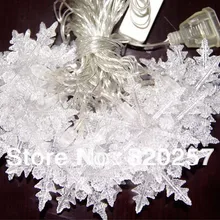 2 шт./лот 5 м красочный строка с 20 штук Снежинка свет шнура, IP44 220 В кристалл pentament светодиодные фонари