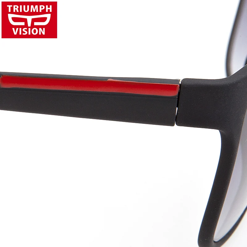Солнцезащитные очки TRIUMPH VISION UV400 Мужские квадратные градиентные темные чёрные