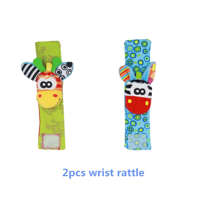 2pcs wrists Детские носки для малышей погремушки игрушки на запястье погремушка и носки для ног 0~ 24 месяцев скидка 20 - Цвет: 2pcs wrists