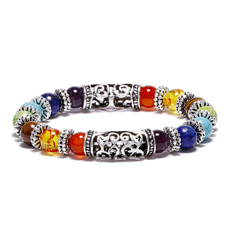 

Trendy 7 Chakra Bracelet Bracelet Men Healing Balance Beads Reiki Buddha Prayer Natural Stone Yoga Bracelet Bangles for Women