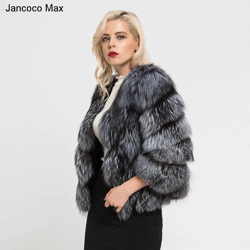 Jancoco Max 2019 Новая зимняя Женская Толстая теплая короткая шуба из натурального