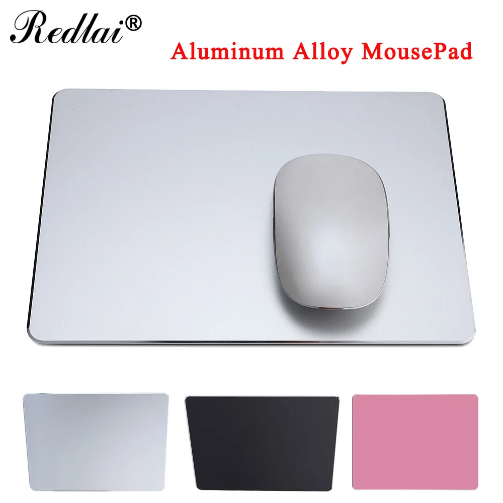 Redlai Aluminum Alloy Pad with Anti slip Rubber Bottom Mouse Pad for