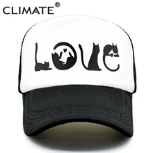 Климат Кот любовник Дальнобойщик кепка мужская женская шляпа Кепка Милая любовь Кошка бейсболка хип-хоп Милая летняя сетчатая Кепка Дальнобойщика шляпа для женщин