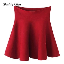 Папа Чен, женские плиссированные юбки с высокой талией, вязаная Короткая мини-юбка с эластичной резинкой на талии, для офиса, для школьниц, Saia Femininas, Осень-зима