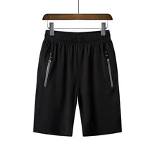 Мужские повседневные шорты для бега, однотонные брендовые шорты с карманами на молнии, дышащии эластичные для талии, быстросохнущие шорты, большие размеры