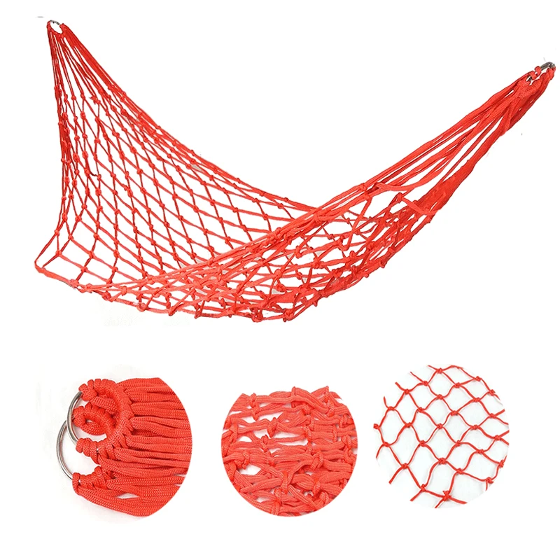 

Leisure Mesh Nylon Hammock Camping Travel Hammock Outdoor Portable Furniture Garden Swing Dormitory Hanging Bed Soft Bed