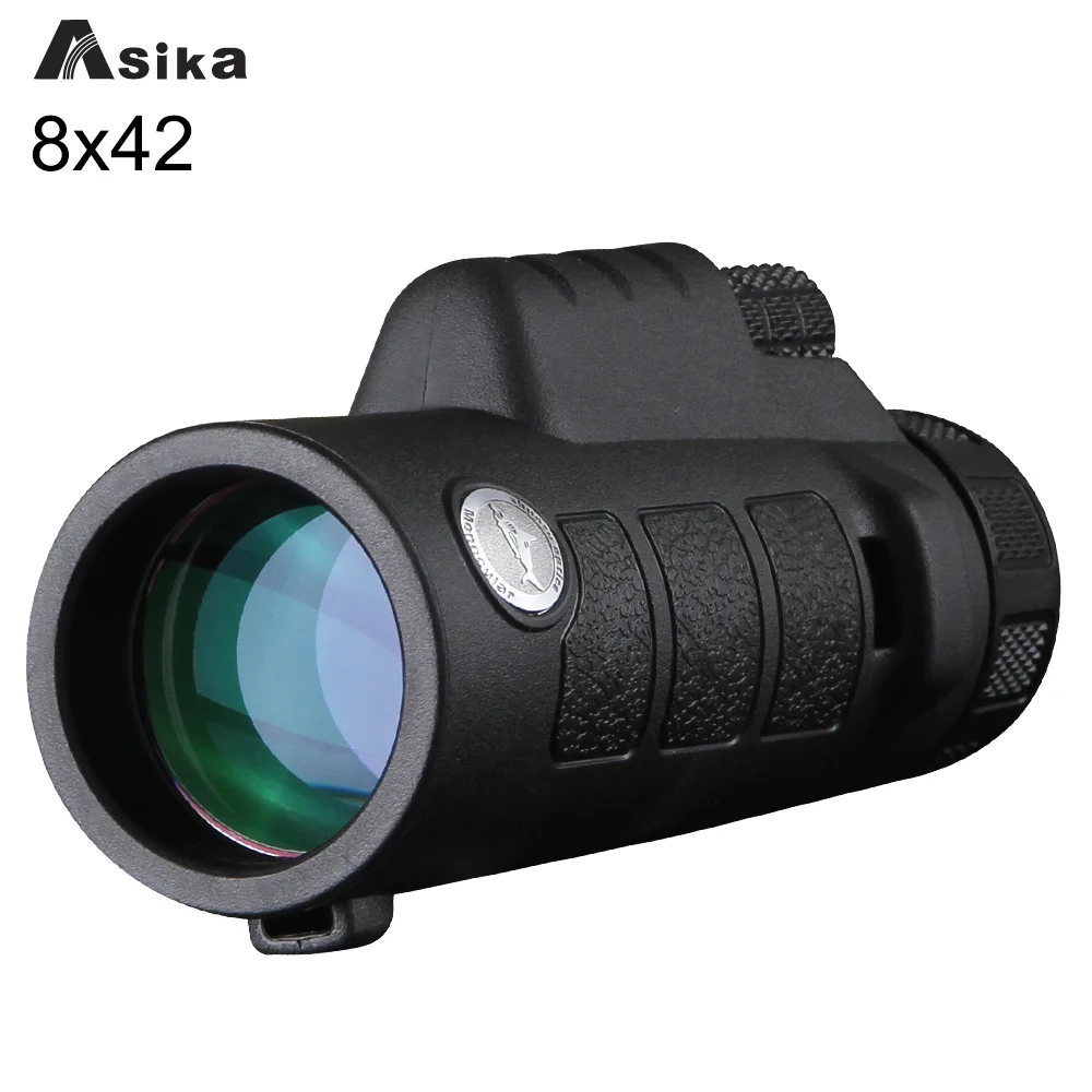 Телескоп Монокуляр 8x42 зеленый/черный с Bak4 Prism Asika Водонепроницаемый телескоп