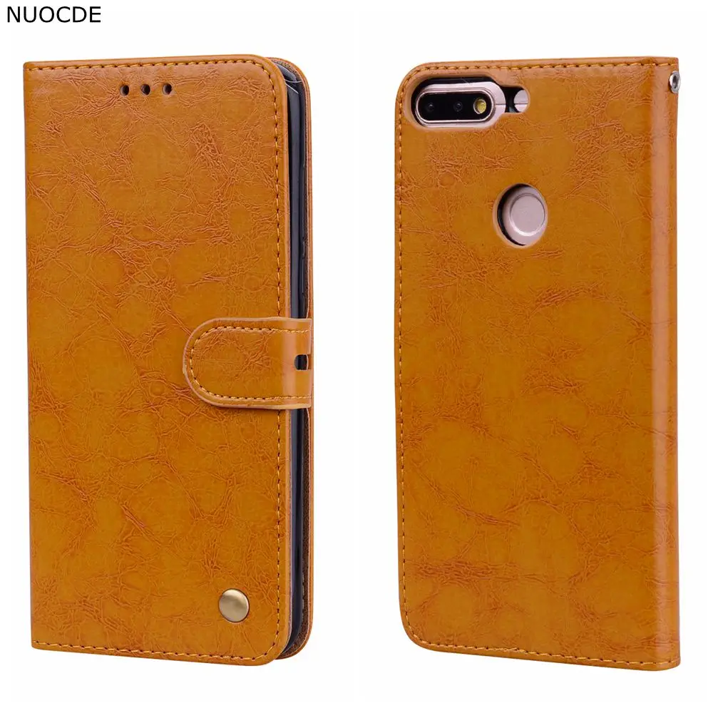 

For Huawei Honor 7C Case 5.99" Luxury Retro Leather Silicon Back Cover For Huawei Honor 7C Russian Version 5.7" Wallet Flip Case