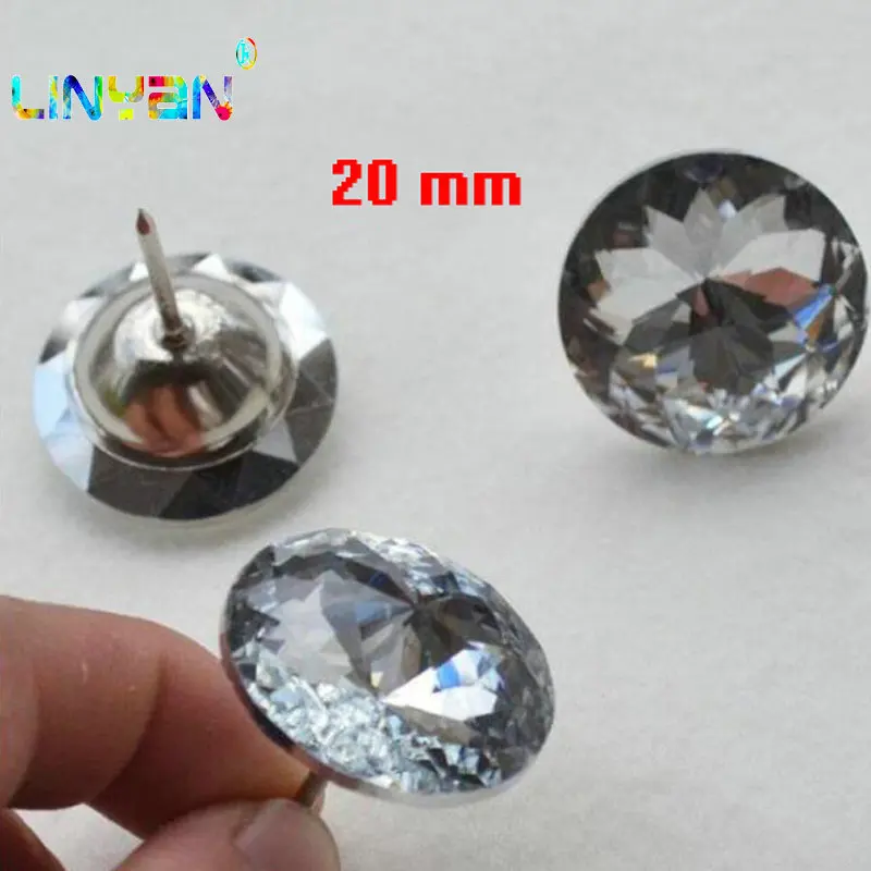 

20 pieces [20 mm] Sewing supplies Soft crystal button Metope button bed Sofa buttons Decorative buttons nail soft bag buckles t4