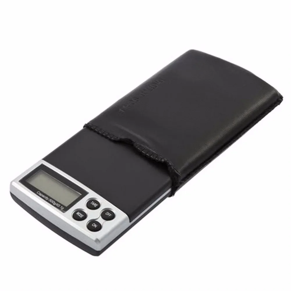 

High Accuracy 0.1-500g Mini Digital Jewelry Weight Weighing GRAM Balance Scale Pocket Electric with Leather Case