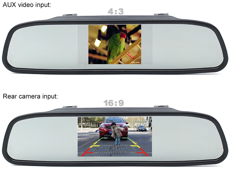 GreenYi " автомобильное зеркало заднего вида, монитор, камера заднего вида, TFT-CCD, видео, автопарковка, комплект, 4 светодиодный, ночное видение, Реверсивный, автомобильный стиль
