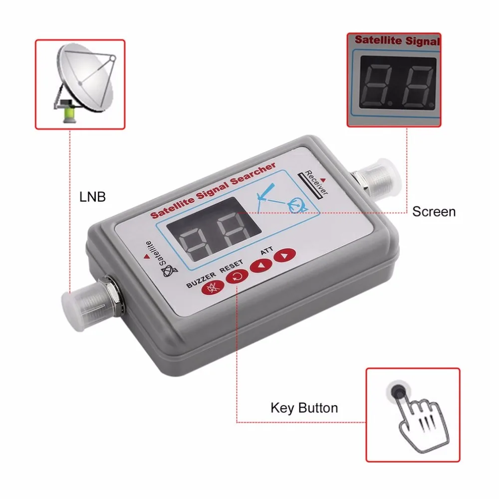 Mini Portable Digital Antenna Satellite Signal Finder LCD Buzzer JS-SF05 TV Satellite Receiver Meter TV Signal Detector Tool