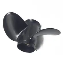 Hélice hors-bord de bateau en aluminium, noir, 3 lames, 10 dents cannelées, 9 9.9x11, pour Suzuki 1/4 – 15hp