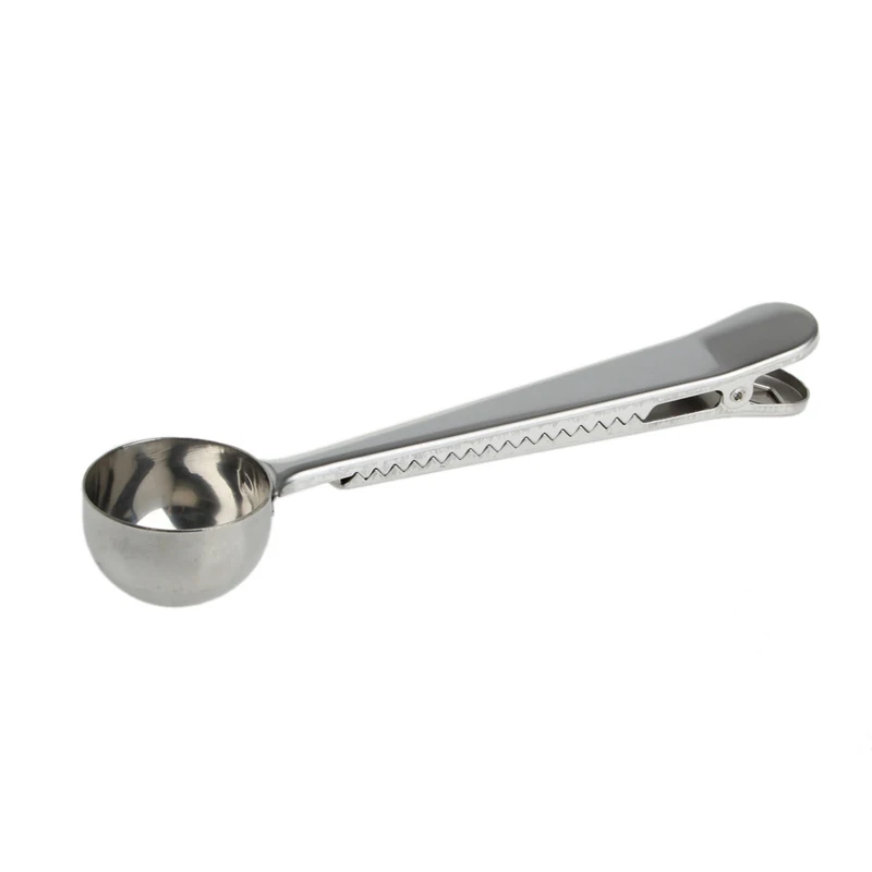 

Stainless Ground Steel Measuring Coffee Scoop Spoons Bag Seal Clip Kitchen