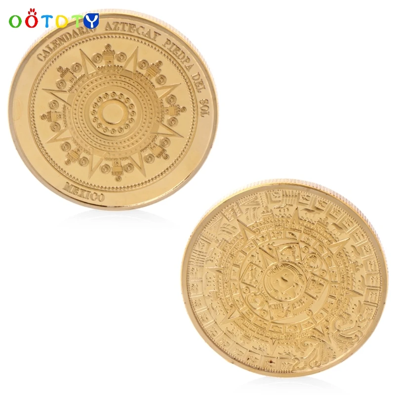 

Silver Plated Mayan Calendar Mexico Souvenir Commemorative Coin Collection Token