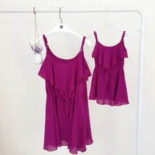 2017 mother daughter dresses baby girl clothes summer chiffon dress family look mom and daughter dress mommy and me clothes