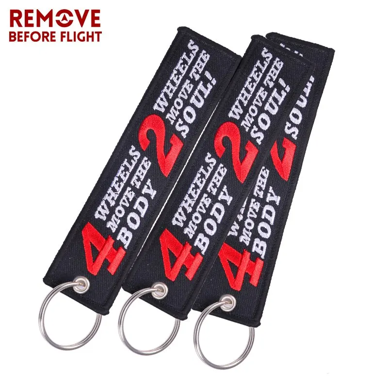 3 PCS/LOT Key Chains for Car and Motorcycle 2 Wheels Move the Soul Novelty Embroidery Ring Chain Motor Bikers Gifts | Украшения и