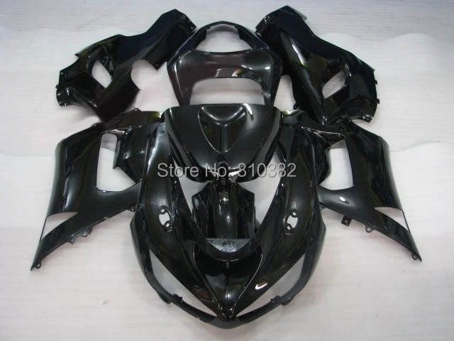 

CUSTOM Motorcycle Fairing kit for KAWASAKI Ninja ZX6R 05 06 ZX6R 636 2005 2006 All gloss black ABS Fairings set +7 gifts SX95