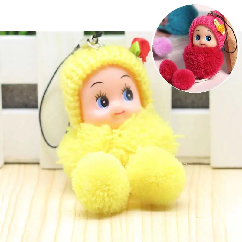

CHXINHNS Cute Cartoon Baby Keychain Kids Bag Mini Plush Soft Stuffed Toys Keyring Plush Dolls Key Chain Baby for Girls Women