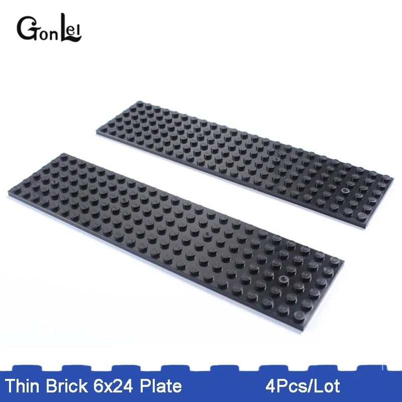 

4Pcs/Lot Technic Parts Plate 6 x 24 Baseplate DIY Kid Building Blocks Enlighten Creative Compatible with plate Toys