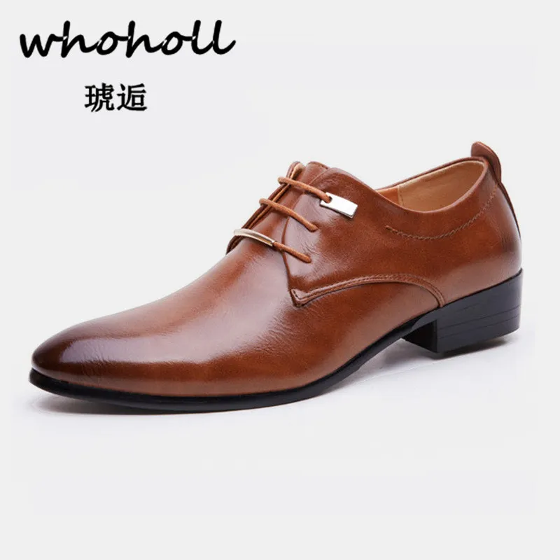 online Whoholl 2018 Couro Nova Patente Sapatos Oxford para Os Homens Se Vestem Homens sapatos Formal Sapatos de Casamento Dedo Apontado Negócio Plus Size 38 48