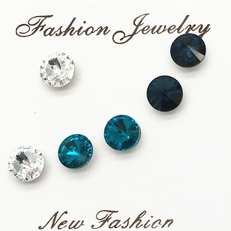 925 silver pin swarovski rivoli crystal stud earring02